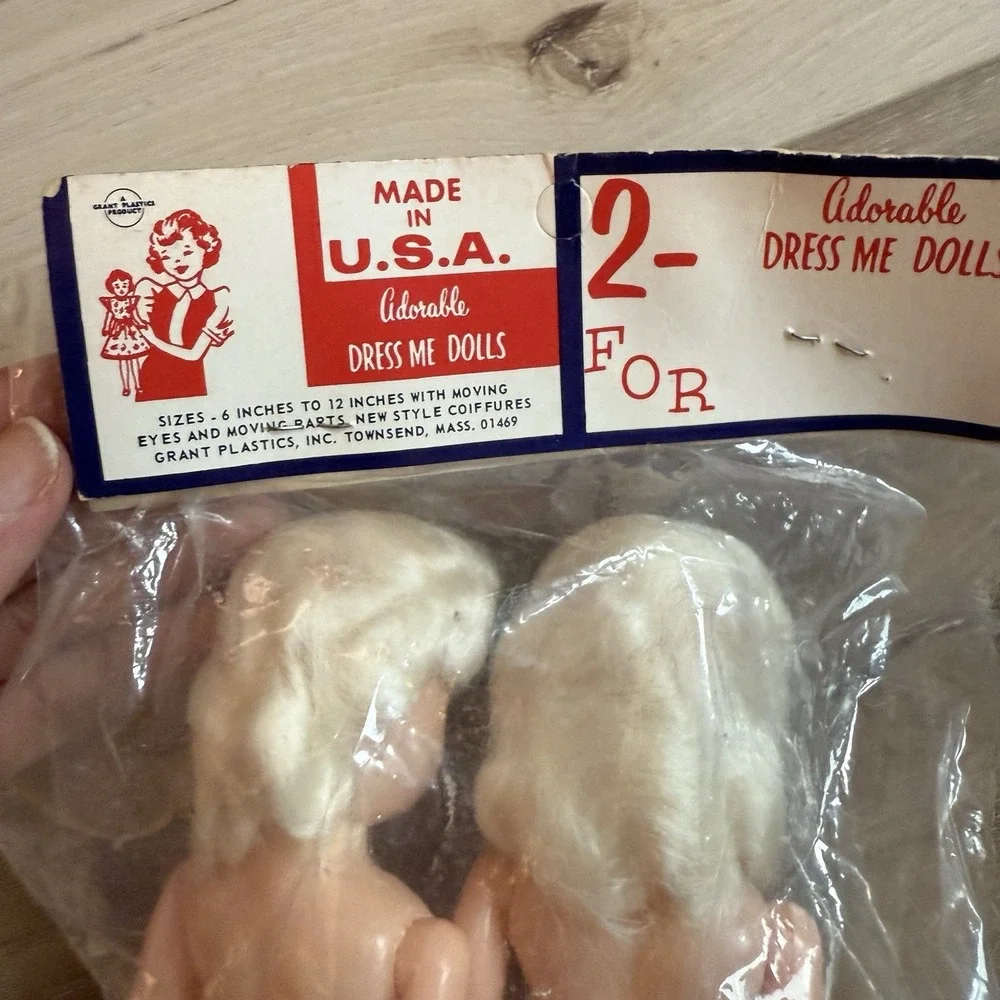 Adorable‎ 'Dress Me Dolls' Vintage Pack of 2 Made In USA New In Package